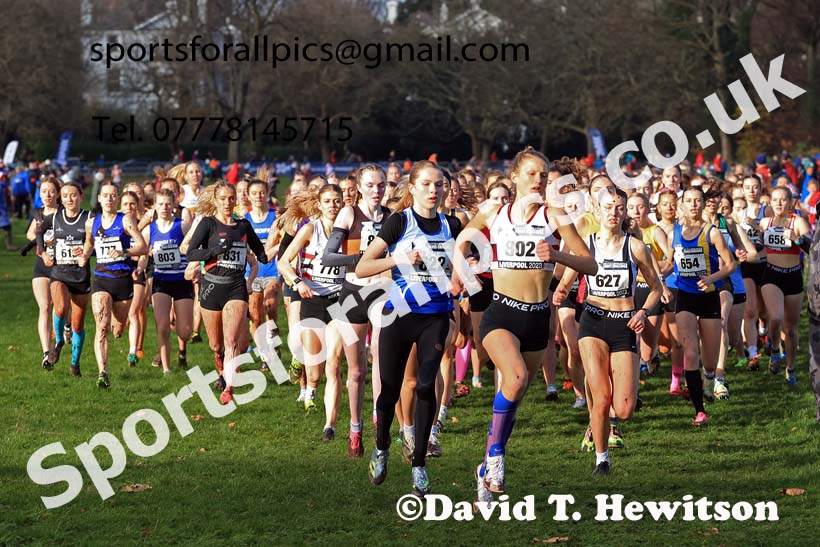 Womens Under-17s and IAAF Junior Women (Under-20s), 2023 British Athletics Cross Challenge, Sefton Park, Liverpool. Photo: David T. Hewitson/Sports for All Pics